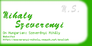 mihaly szeverenyi business card