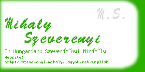 mihaly szeverenyi business card